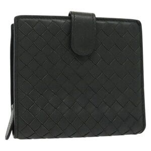 BOTTEGA VENETA INTRECCIATO Wallet Leather Gray Auth sw1423